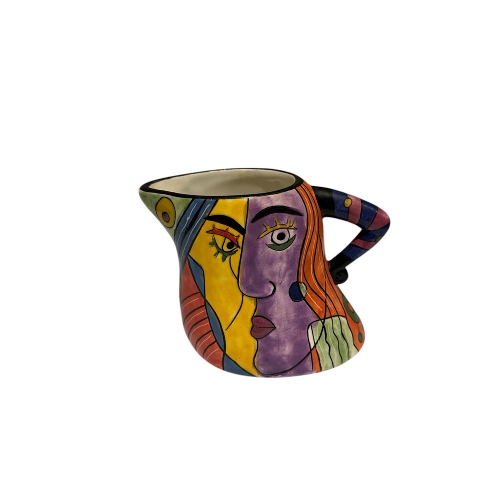 Muzeum Colorful Abstract Ceramic creamer Picasso inspired art